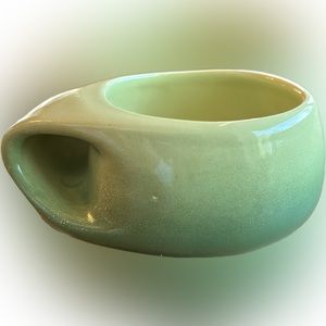 Handmade green cup for tea, soup, or a planter